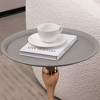 NicBex Mermaid Tail Round End Table Living Room, Metal Pedestal Side Table with Tray Top, Modern Bedroom Nightstand, Small Coffee Table, Small Table - 2 of 4