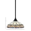 Toltec Lighting Any 1 - Light Pendant in  Matte Black with 16" Royal Merlot Art Glass Shade - 2 of 2