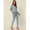 Seta T Women's V Neck Waffle Knit Long Sleeve Casual Tunic Blouses - 3 of 4