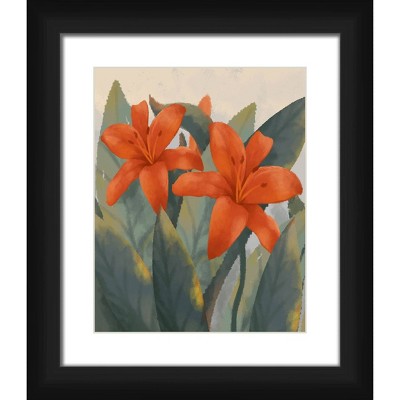 13" x 15" Matted to 2" Orange Beauty Picture Framed Black - PTM Images