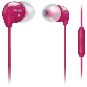PHILIPS Wired Earbuds with Microphone- Noise-Isolating Tips, Clear sound, 3.5mm Jack - Black - 1 of 4