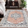 Faux Wool Machine Washable Vintage FloralPrinted  Area Rugs Non Slip Low Pile Stain Resistant  Indoor Modern Ultra Soft Carpet Perfect for Home - 3 of 4