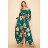 Slickblue Women's Off-Shoulder Top and Wide Leg Pants Set, Elastic Neckline, Green Two Piece Outfit, Size S-1XL - 4 of 4