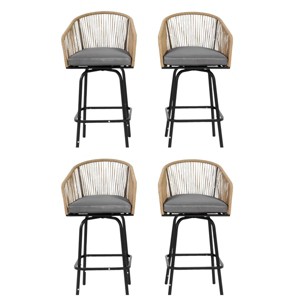 Sapphtopaz Outdoor Dining Chairs Rattan Patio Chairs with Armrests, Backrest for Balcony, Patio, Pool, Lawn - 1 of 4
