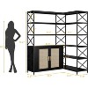 Corner Bookshelf, 6 Tier Corner Shelf with Storage, Farmhouse L Shaped Shelf with Cabinet, Modern Industrial Bookcase for Home Office, Living Room - 2 of 4