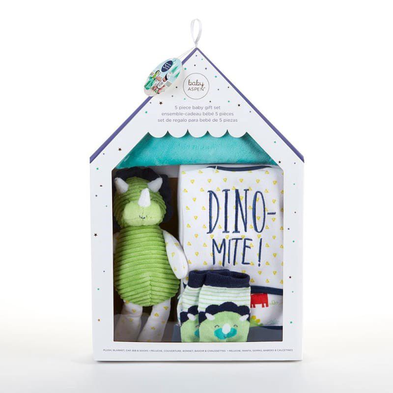 Baby Aspen Dinosaur 5-Piece Welcome Home Gift Set | BA11098NA, 3 of 8
