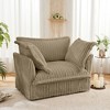 Corduroy Slipcovered Armchair with Oversized Pillows - 3 of 4