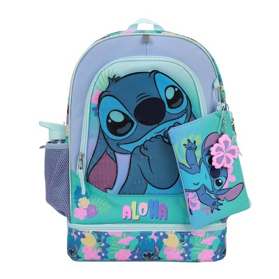 Disney Stitch Colorful Flower Print 5-Piece Backpack Set - image 2