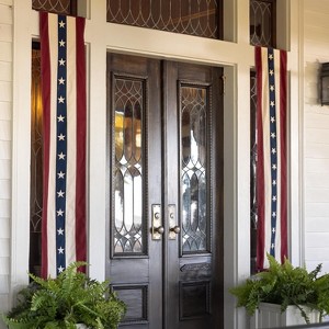 Plow & Hearth American Flag Pillar Bunting, Spirited Design and Classic Colors, Embroidered, Easy To Display, Show American Pride, 69"L x 15"W - 1 of 2