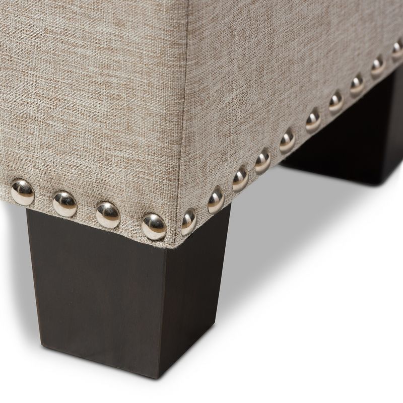 Hannah Modern And Contemporary Fabric Upholstered Button - Tufting Storage Ottoman Bench - Baxton Studio, 6 of 8