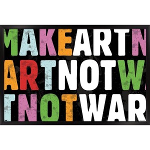 Trends International Erin Clark - Make Art Not War Framed Wall Poster Prints - 1 of 4