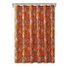 Kate Aurora Halloween Accents Kitty Witches & Broomsticks Festive Orange Fabric Shower Curtain - Standard Size - 2 of 3