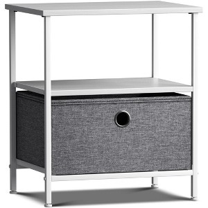 Sorbus 1 Drawers Nightstand with Shelf - Steel Frame, Wood Top & Easy Pull Fabric Bins - Perfect for Home, Bedroom, Office & College Dorm - 1 of 4