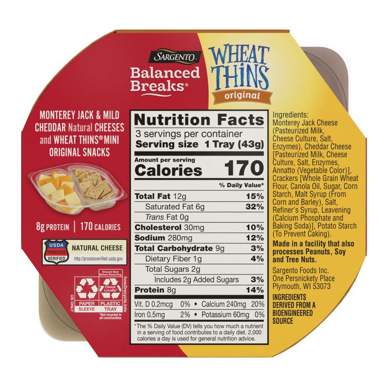 Sargento Balanced Breaks Cheese &#38; Mini Wheat Thin Crackers - 4.5oz/3ct, 3 of 10