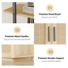 1 Set Particle Board and Metal Layered Rattan Woven Bookshelf with Storage Shelf - 3 of 4