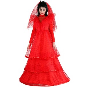HalloweenCostumes.com Red Gothic Wedding Dress Costume - 1 of 4