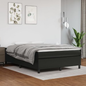 Bed Frame Black Faux leather, plywood, engineered wood Double - 1 of 4