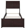 AFI Furnishings Portland Twin Extra Long Traditional Bed with Matching Footboard and Turbo Charger in Espresso - 4 of 4