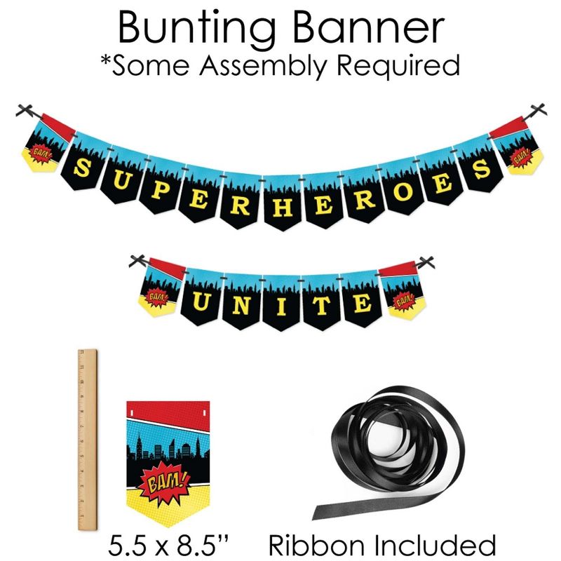 Big Dot of Happiness Bam Superhero - Banner and Photo Booth Decorations - Baby Shower or Birthday Party Supplies Kit - Doterrific Bundle, 5 of 8