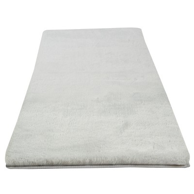 Lavish Home Gray 4-Piece Chenille Bathmat Set with Chenille Shag Top and Non-Slip Base