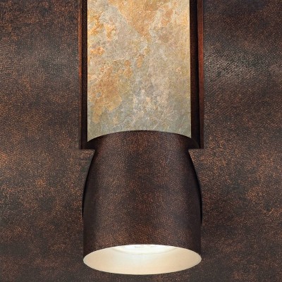 Franklin Modern 12" Bronze and Slate Outdoor Wall Light with Downlight