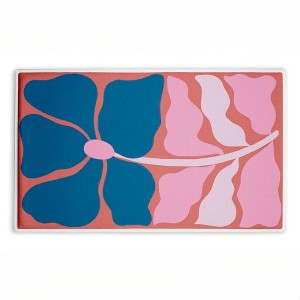 Stupell Industries Midcentury Flower Symmetry Printed Plush Bath Mat And Bath Rug, Design By Aralma, 18"X30" - 1 of 4