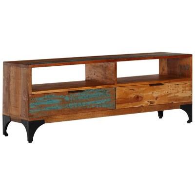 vidaXL Tv Stand Multicolour Solid reclaimed wood and metal Medium