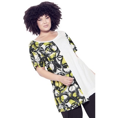 Avenue Women's Plus Size Mave Splice Tunic