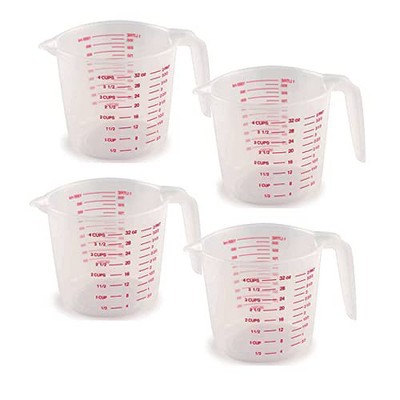 Thermohauser 4 Cup Translucent Polypropylene Measuring Cup - 7L x 4 7/10W  x 6 1/5H