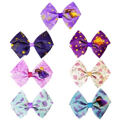 Disney Wish 4inch Printed Hair Bows 7pcs Set with Alligator Clips for Girls Disney Hair Accessories