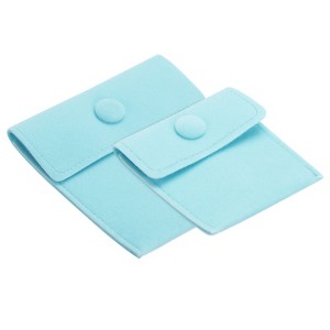 Unique Bargains Portable Velvet Jewelry Pouch with Snap Button for Necklace Bracelet 2 Pcs - 1 of 4