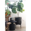 Storied Home Round Metal Planter with Chevron Pattern on Stand, Black - 2 of 4