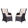 Moda Furnishings 2pcs Outdoor Aluminum Wicker Chair With Cushions - 3 of 4