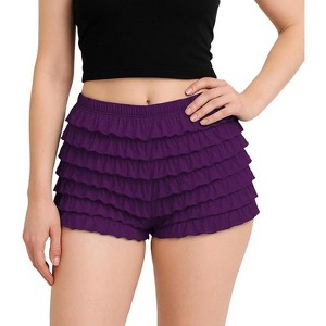 Malco Modes Lace Ruffle Pettipant for Women –Halloween Costume Shorts, Festival Dance Bottoms-White - 1 of 4