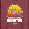 Women's - Top Gun - Because I Was Inverted Lightweight French Terry Wide Neck Long Sleeve Graphic Shirt - 2 of 4
