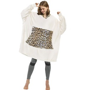 Catalonia Woman Blanket Hoodie Oversized Sweatshirt, Comfy Fleece Pullover Longe Sleeve, One Size Fits All, Gift Woman Wife - 1 of 4
