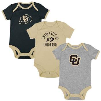 NCAA Colorado Buffaloes Infant Boys' Short Sleeve 3pk Bodysuit Set