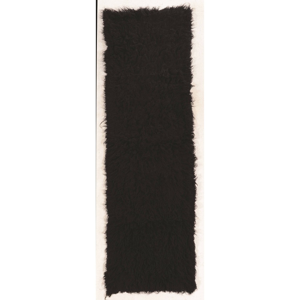 2'x8' Runner New Flokati Rug Black - Linon
