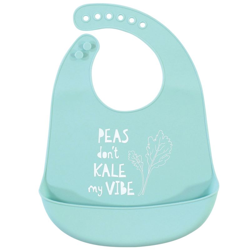 Hudson Baby Infant Silicone Bibs 2pk, Kale, One Size, 3 of 5