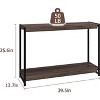 Wood Console Table With Storage 39.5 Inch Sofa Table With Shelf 2-Tier Narrow Entryway Table Thin Sofa Table, Side Table Display Table - 3 of 4