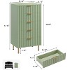 Modern 5-drawer chest with recesses for bedroom, 122 cm high, with deep drawers and wide top for living room and hallway - 2 of 4
