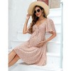 Whizmax Maternity Dresses for Baby Shower Women's Knotted V Neck Knee Length Wrap Baby Shower Dress - 2 of 4