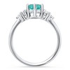 Pompeii3 1Ct TW Paraiba & Diamond Ring 14k White Gold Lab Created - 2 of 4