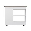NicBex Mobile Kitchen Island Cart Morden Kitchen Carts on Wheels with Storage with 5 Storage Shelves for Kitchen, White - 3 of 4