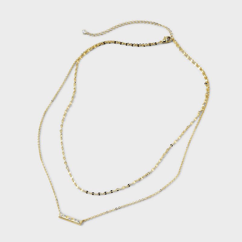 14k Gold Dipped Cubic Zirconia Bar Duo Necklace - A New Day&#8482; Gold, 4 of 6