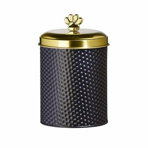 Amici Pet Woofgang Storage Canister, 70 oz. , Black w/ Gold Lid - 1 of 4