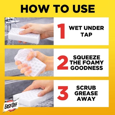 Easy-Off Unscented Heavy Duty Eraser Sponge Appliance Cleaners - 3ct: Box, Stainless Steel, Oven, 8 of 16