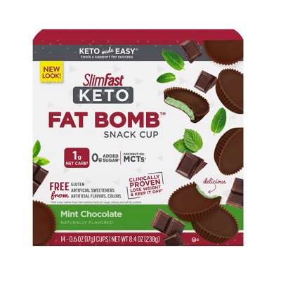 SlimFast Keto Fat Bomb Snack Cup - Mint Chocolate - 14ct