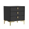 FUFU&GAGA Black Nightstand Sideboard Table 3-drawer - 4 of 4