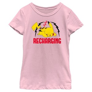 Girl's Pokemon Recharging Pikachu T-Shirt - 1 of 4